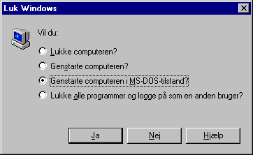 Du bør genstarte computeren i MS-DOS tilstand, før du sletter filerne i \WINDOWS\TEMP.