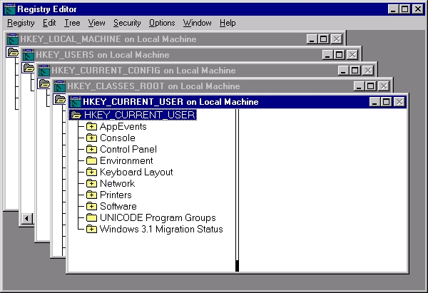 I Windows NT har du mulighed for at benytte en alternativ registreringseditor.
