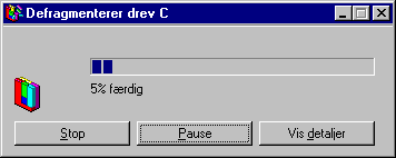 Det er ikke altid lige til at defragmentere det drev, Windows 95 ligger på.
