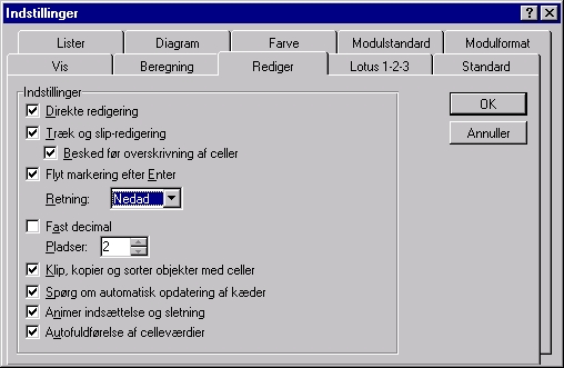 Du kan selv vælge, hvilken retning markøren skal flytte sig, når du trykker på enter i Excel.
