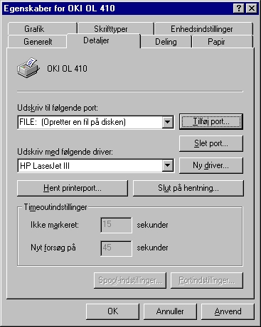Hvis du vil udskrive på en andens printer, kan du bede Windows sende udskriften til en fil.