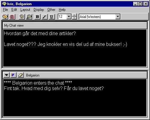 Med ICQ kan du chatte direkte med en anden bruger.