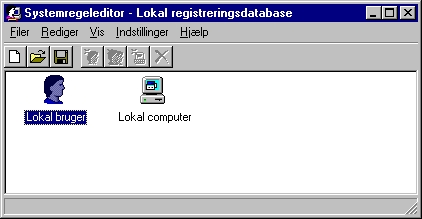 Programmet Systemregeleditor kan bruges til at redigere forskellige brugeres rettigheder.