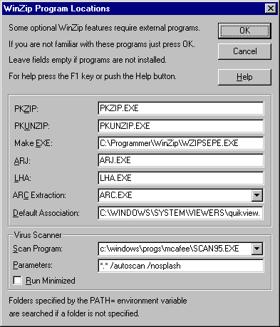Du kan også bruge WinZip til at behandle arj, lha og arc-filer.